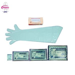 Full Size AI Veterinary Hand Gloves Disposables LDPE 36 Inch I Pista I Pack Of 100 Pcs