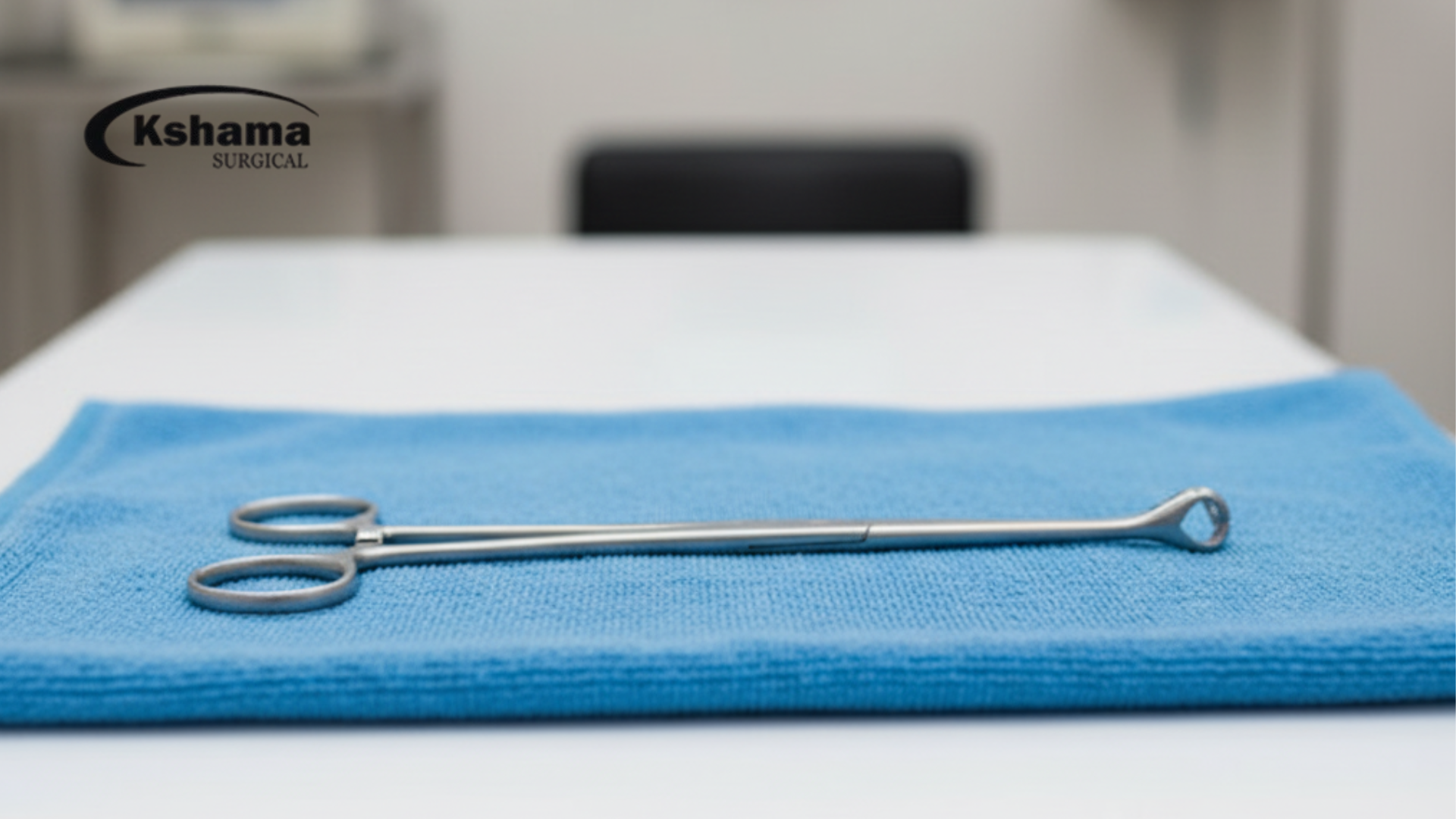 Close-up of babcock forceps used by surgeon for delicate tissue handling