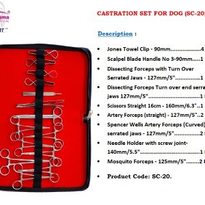 Kshama Castration Set for Dog I Veterinary Surgical Instrument Rust Proof SS (1 Set)