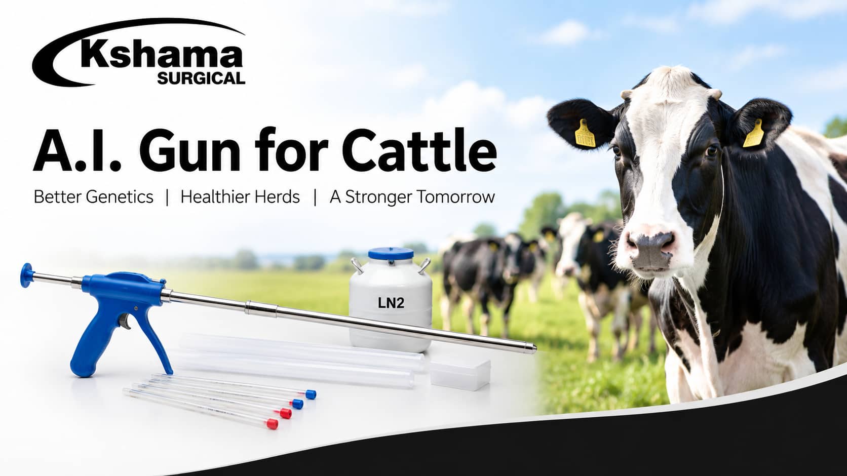 Alt text: A.I. gun for cattle compared with natural service methods for controlled livestock breeding.