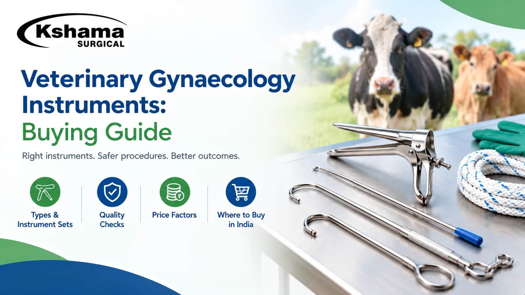 Veterinary gynaecology instruments for animal reproductive and obstetric procedures