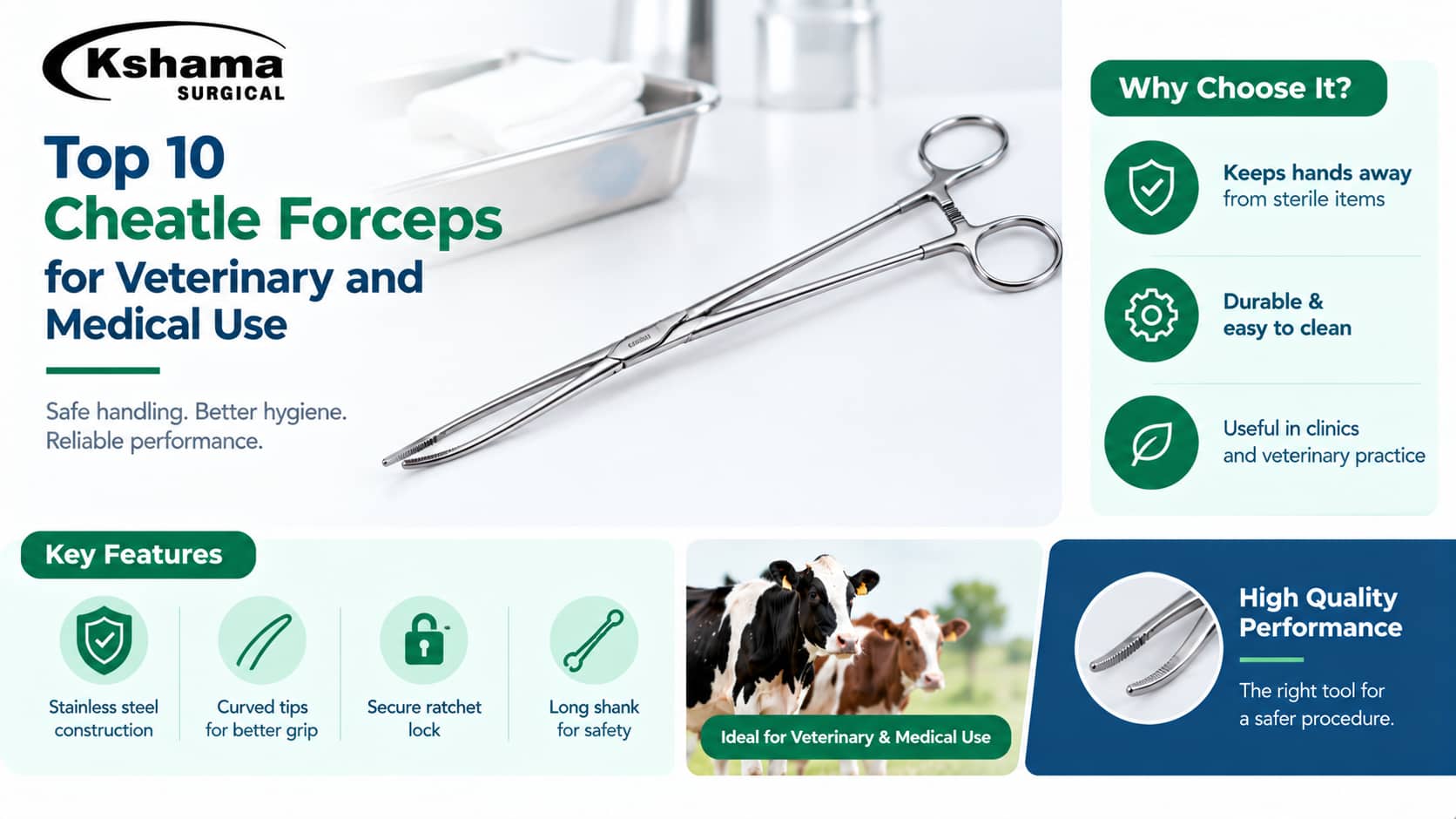 Top 10 Cheatle forceps for veterinary and medical use, showing stainless steel forceps for safe sterile handling.